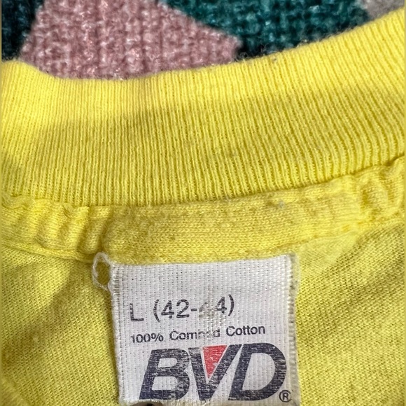 Vintage BVD Single Stitch Blank Plain Basic Crewneck Pocket Tshirt - Picture 5 of 9